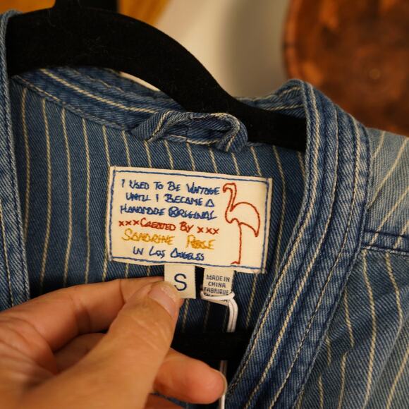 Free‎ People Sandrine Rose Kimono Jumpsuit Washed Stripe Womens Size Small - Picture 7 of 11